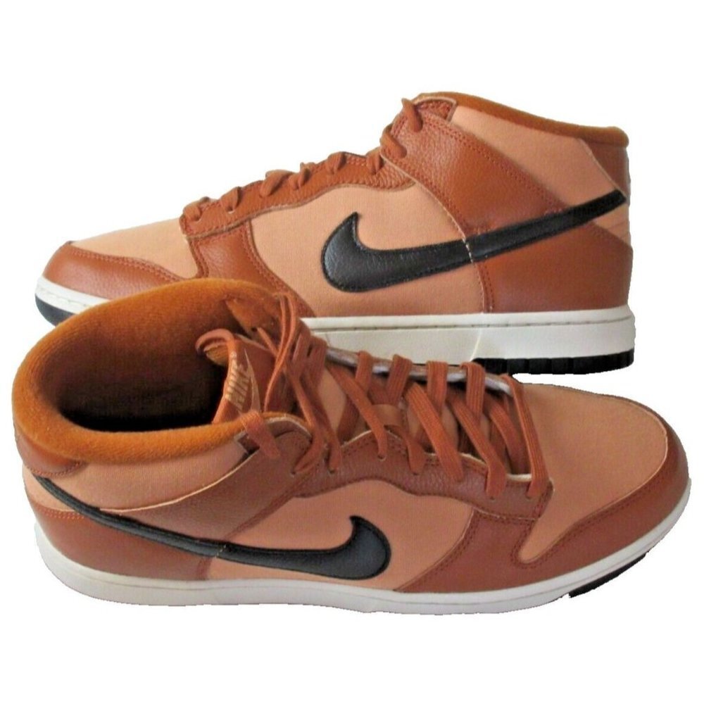Nike Men's Dunk Mid Amber Brown Black Dark Russet Shoes Sizes DZ2533 200 NIB
